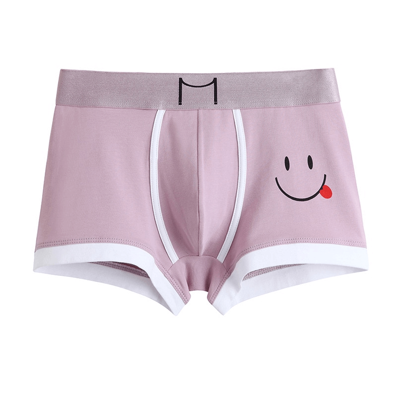 Boxer en coton imprimé Smiley pour hommes / sous-vêtements masculins - SPF0739 