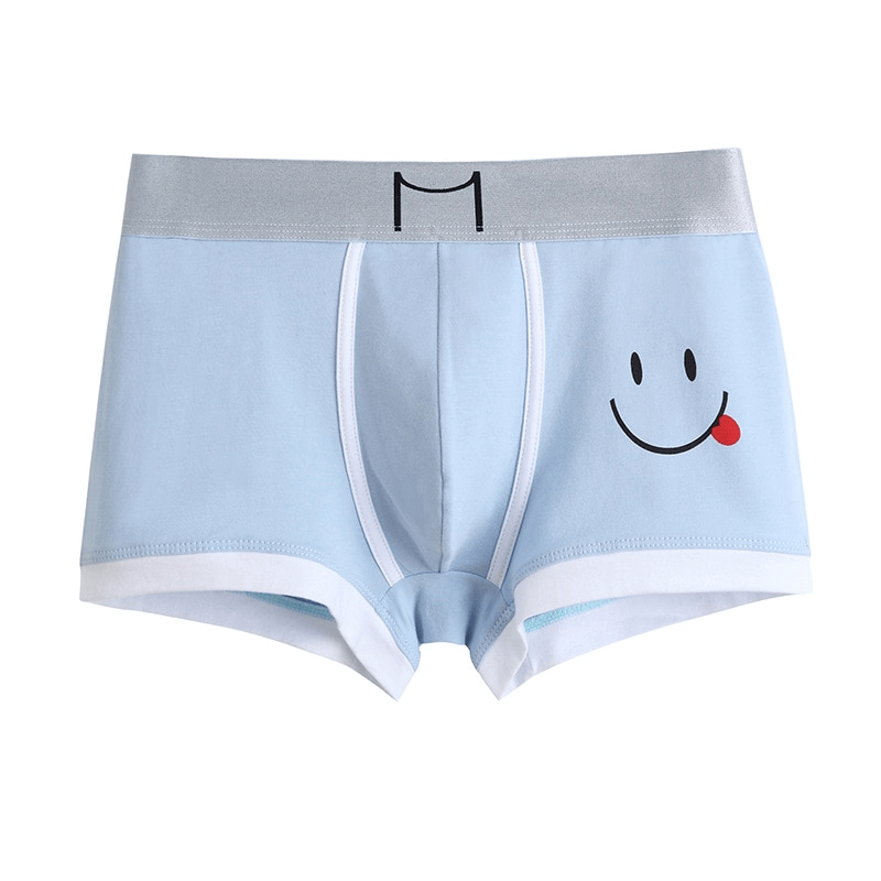 Boxer en coton imprimé Smiley pour hommes / sous-vêtements masculins - SPF0739 