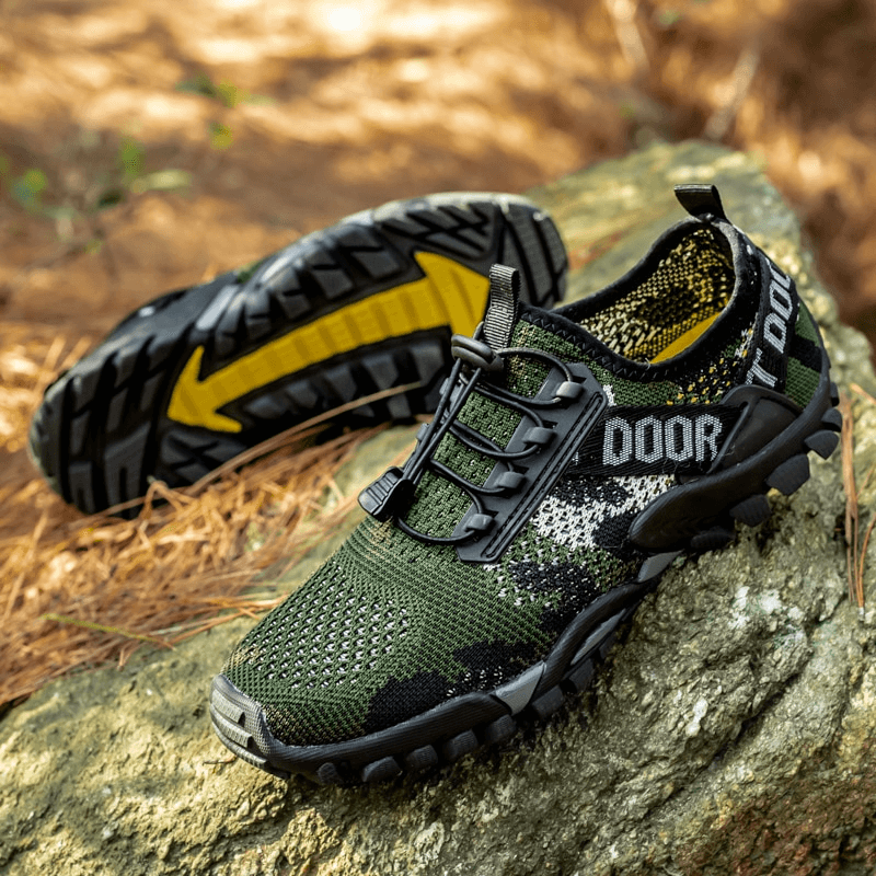 Men's breathable non-slip trekking sneakers with rubber outsole, perfect for outdoor sports and hiking adventures.