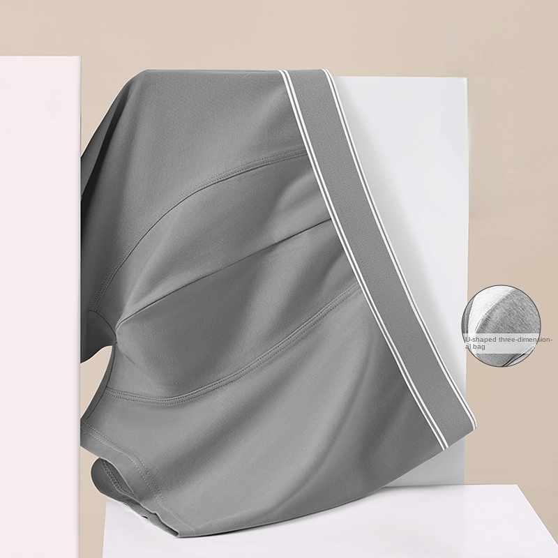 Soft Cozy Cotton Boxer for Men in gray, showcasing breathable, stylish underpants with a middle-waisted fit, SF1241.