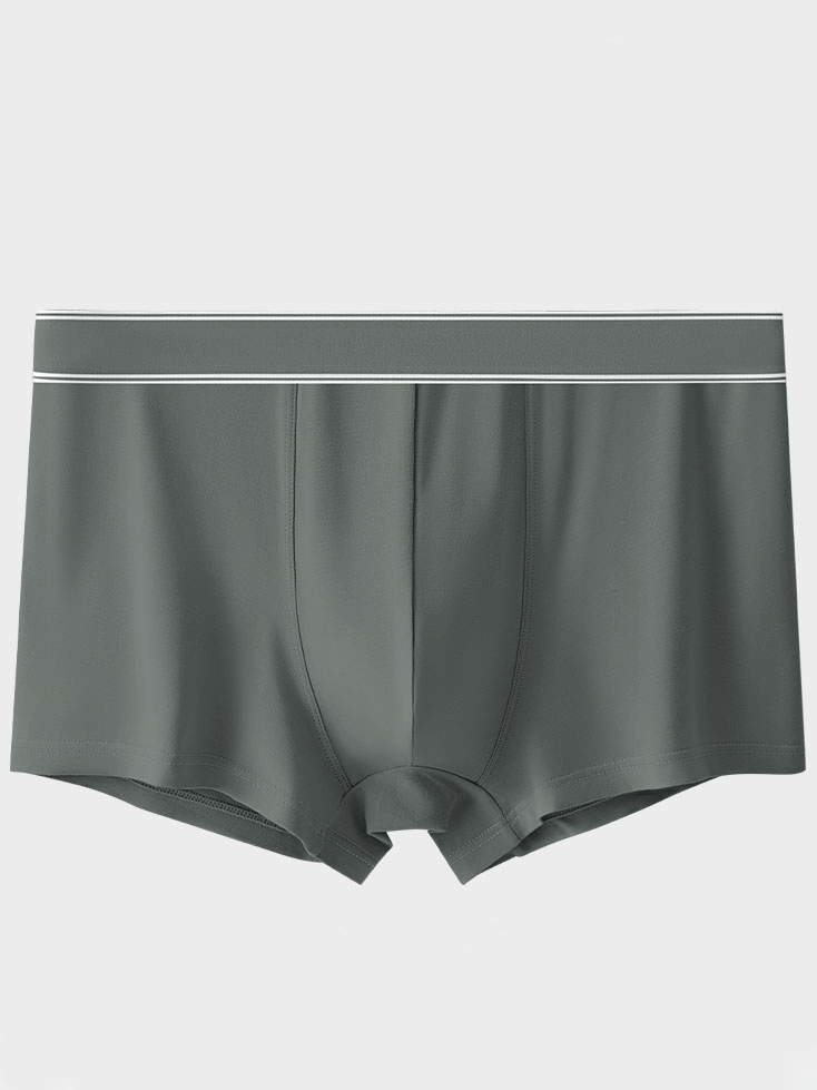 Soft Cozy Cotton Boxer for Men - Fashionable Breathable Underpants in Gray, Middle-waisted, 100% Cotton.