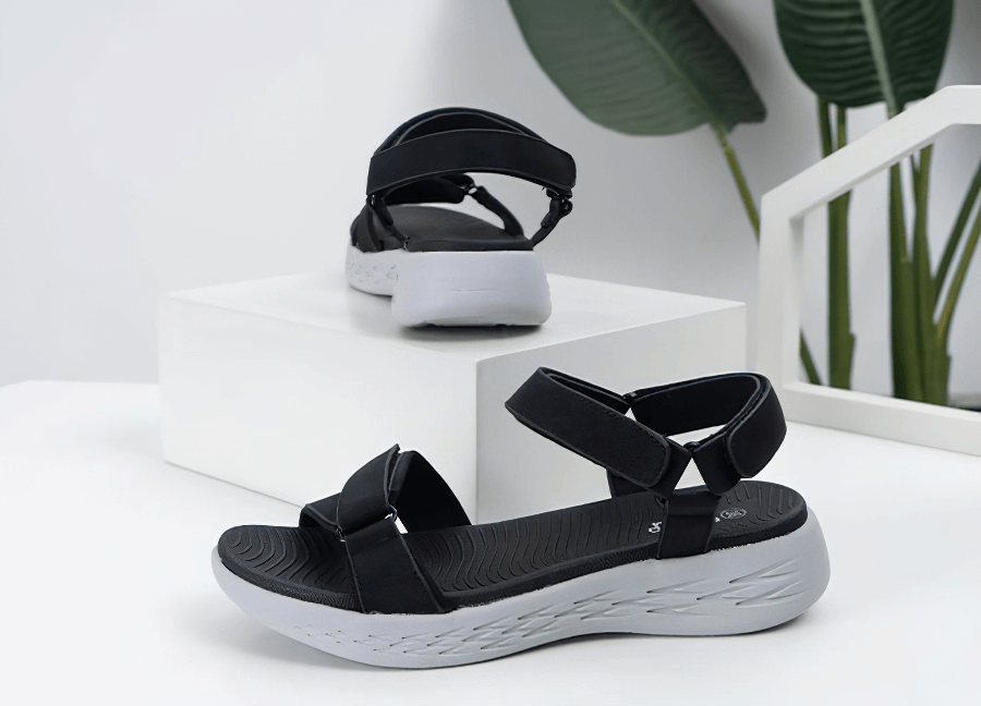 Soft Sole Wedge Open Sandals for Women with breathable mesh upper and durable rubber outsole, perfect sports shoes for active women.