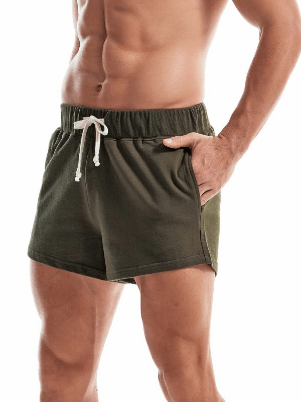 Short de sport respirant de couleur unie pour hommes avec poches - SPF0845 