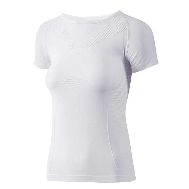Solid Color Quick-drying Sports Short Sleeves T-Shirt for Women - SF0145