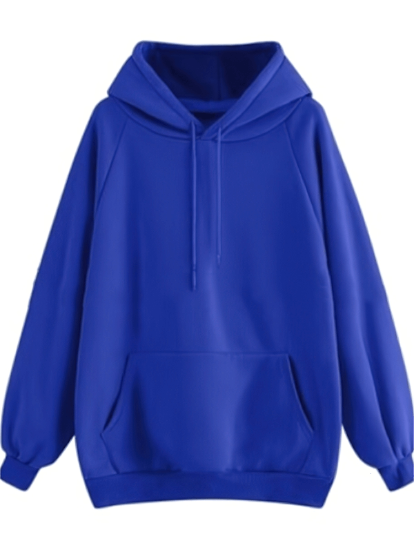 Einfarbige Damen-Sweatshirts / langärmeliger Kapuzenpullover / lockerer Kapuzenpullover mit Vordertaschen – SF0064 