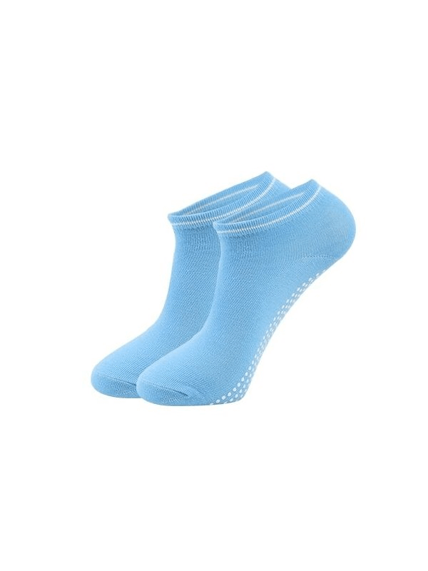 Sky blue sports anti-slip breathable women's socks with massage granules for comfort. Perfect for active wear.