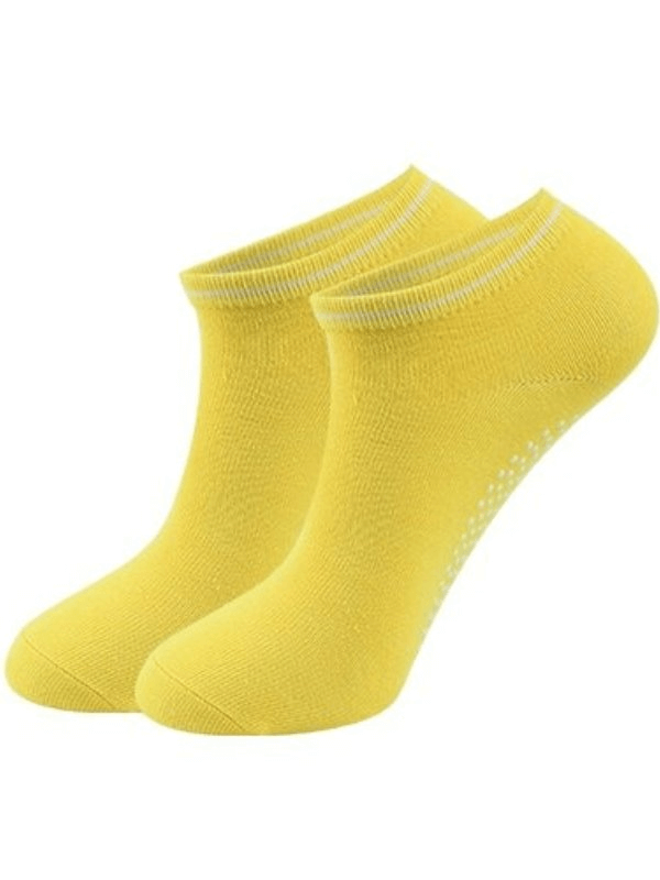 Yellow Sports Anti-Slip Breathable Women's Socks SF0289 with massage granules for comfort and elasticity.