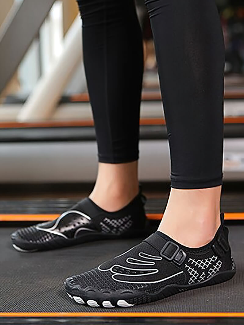 Unisex black sports aqua shoes for swim upstream featuring synthetic upper and TPR outsole, perfect for water sports and outdoor activities.