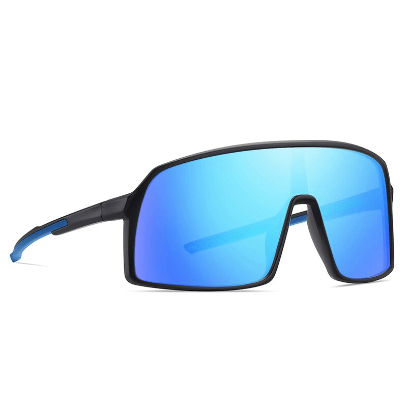Blue Sports Big Frame Windproof Goggles with UV400 TAC lenses, featuring a stylish acetate frame, ideal for unisex sports and fashion wear.