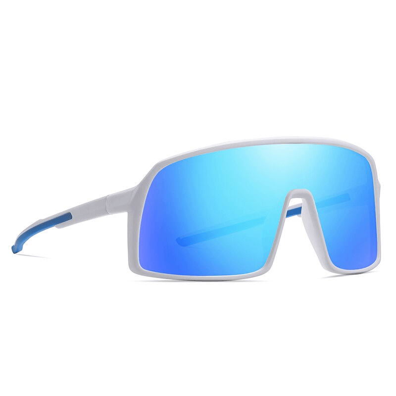 Sports Big Frame Windproof Goggles SF0955 with blue mirror lenses, UV400 protection, unisex acetate frame for fashion and sport.