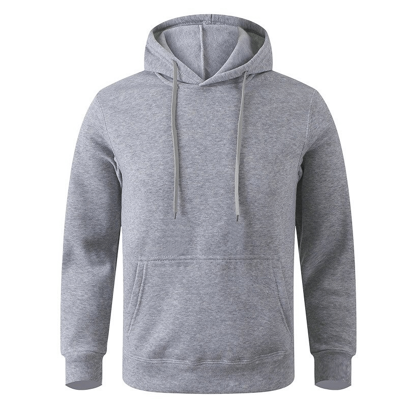 Gray sports casual fleece hoodie, warm unisex design, perfect for cooler weather, featuring hooded collar and long sleeves, SF0417.