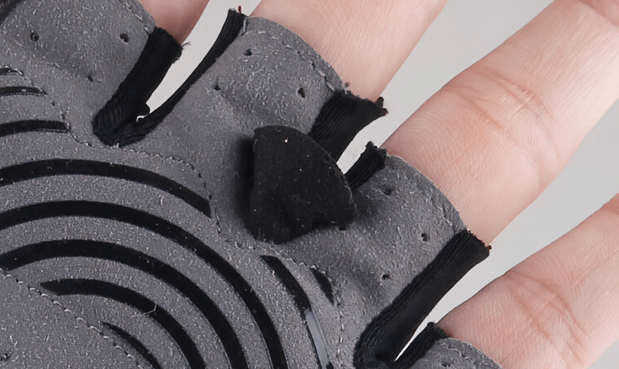 Close-up of Sports Elastic Bicycle Half-Finger Gloves in black, showcasing breathability and comfort for cyclists.