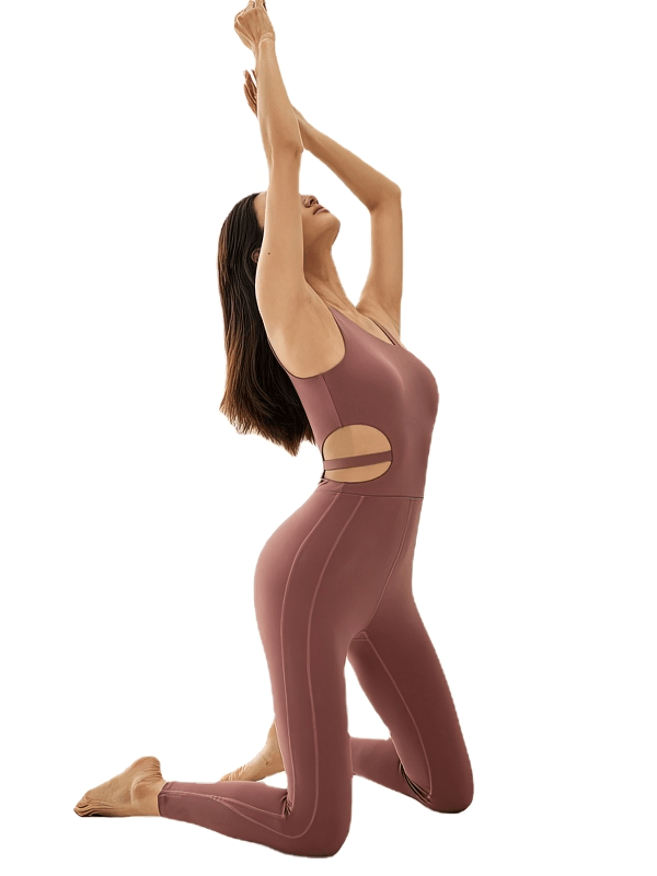 Sports Elastic One-piece Women's Sleeveless Yoga Jumpsuit - SF1046