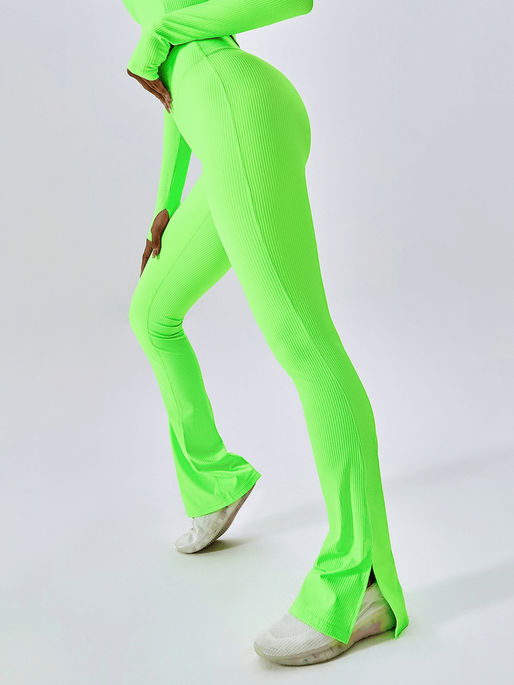 Sportliche, elastische Damen-Schlaghose mit hoher Taille – SF1037 