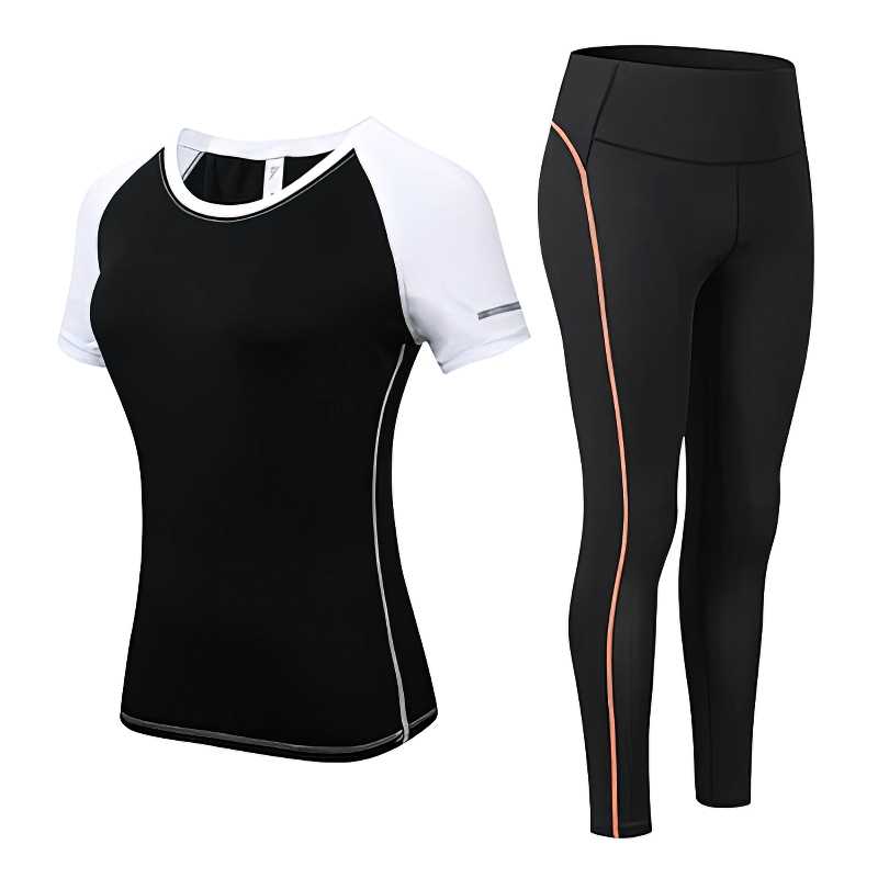 Sports Elastic Women's Short-Sleeve Split Suit for Training - SF1128