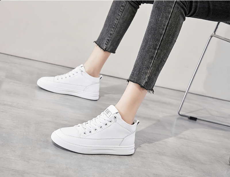 Sports Lace-Up Genuine Leather Vulcanized Shoes for Women - SF0251