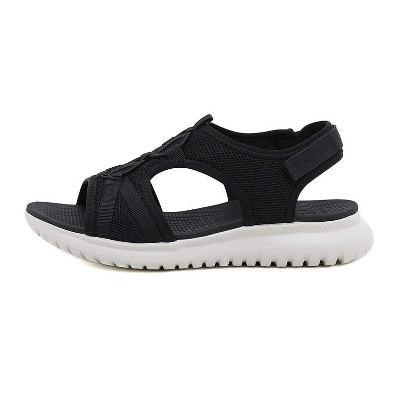 Sports Lady's Soft Flat Beach Sandals with buckle straps, PU leather upper, and TPR outsole. Perfect for style and comfort on beach days.