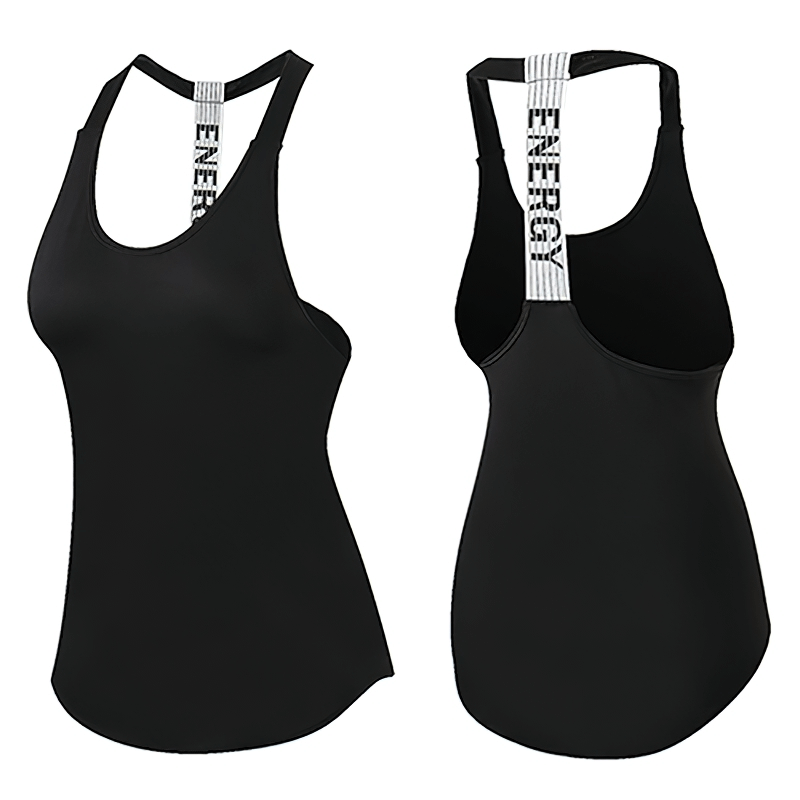 Sports Letter Backless Tank Top / Women's Fitness Quick Dry Tank / Gym Clothing - SF0079