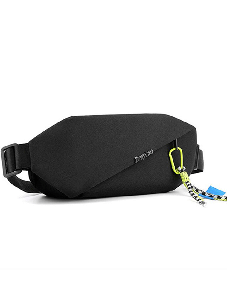Sports Men's Waterproof Black Crossbody Chest Bag with Removable Pendant SF1226 stylish design crafted from soft Oxford fabric.