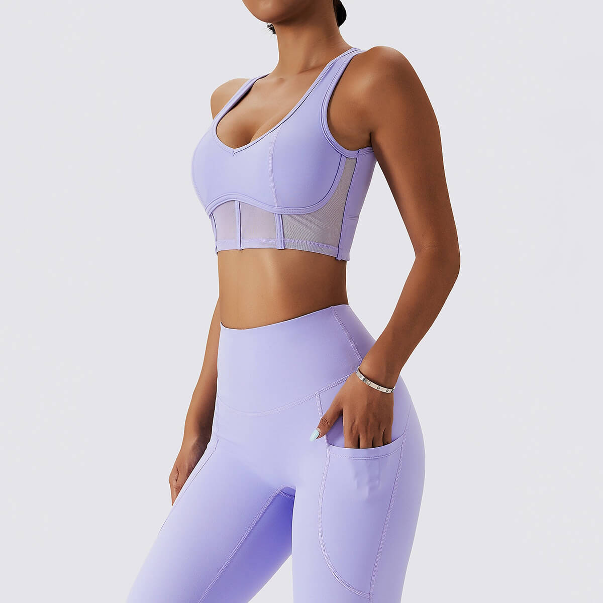 Soutien-gorge de yoga respirant en maille de sport / Vêtements de sport pour femmes - SPF1000 