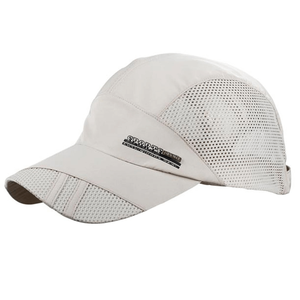 Unisex sports mesh running baseball cap with adjustable strap, breathable polyester design, and UV sunshade, perfect for outdoor activities.