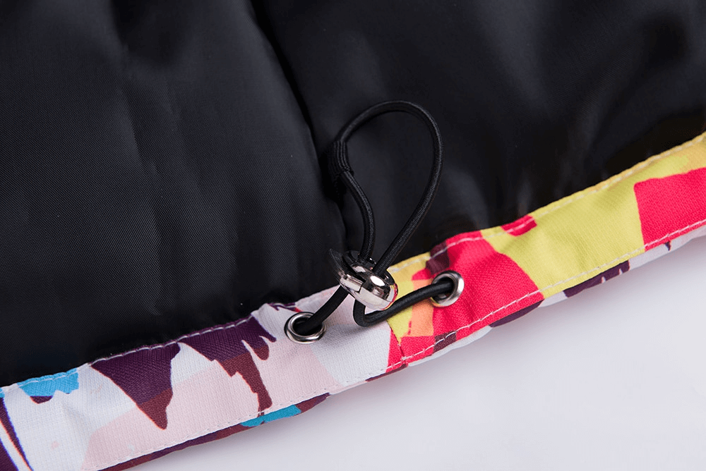 Sports mehrfarbige, warme Damen-Snowboardjacke mit Reißverschluss und Kapuze – SF0931 