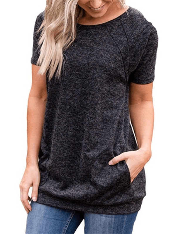 Sports Running Loose T-Shirt for Women with Pockets - SF1178