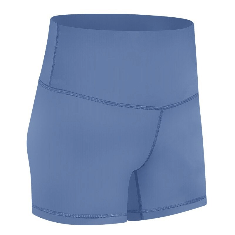 Blue Women's Elastic Sports Shorts SF0247, ideal for yoga, made from stretchy and breathable nylon-spandex blend, stylish design.