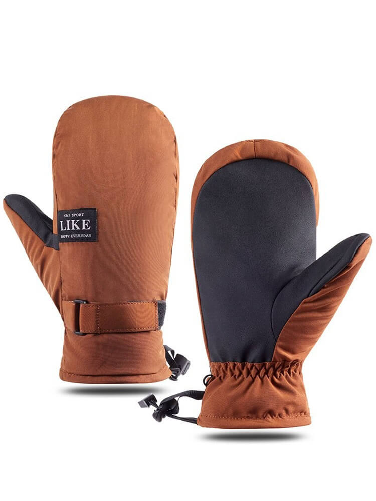 Unisex sports skiing touch screen gloves with durable shell, touchscreen tips, and warm insulation, designed for outdoor activities.