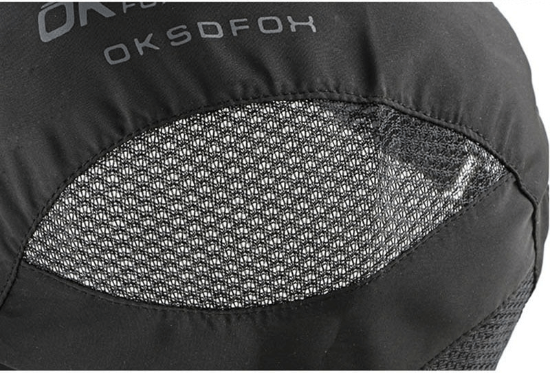 Close-up of breathable mesh design on sports baseball cap, model SF0458, showing comfort and sun protection features.