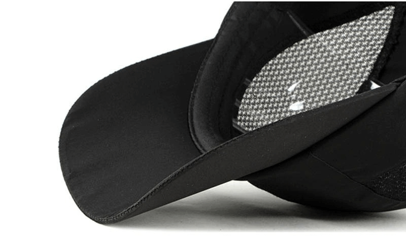 Close-up of the Sports Thin Light Section Breathable Adjustable Baseball Cap with 50+ UPF sun protection in black, perfect for outdoor activities.