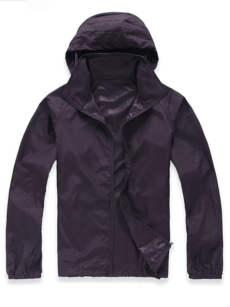 Sports ultralight waterproof rain jacket for women and men, quick-dry polyester, ideal for camping, hiking - SF0683 model.
