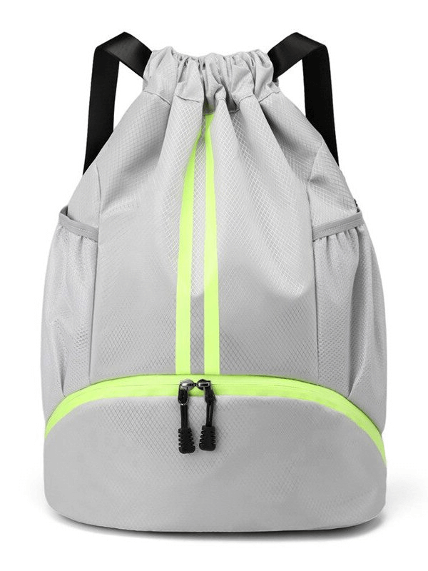 Unisex sports waterproof shoe bag backpack in gray with 15L capacity, ideal for outdoor adventures and swimming gear protection.