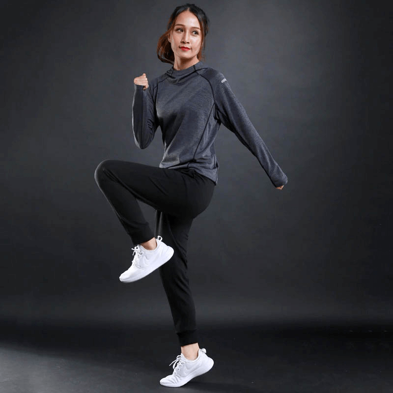 Sports Women's Thin Long Sleeves Hoodie / Gym Fitness Reflective Printing Hoodie - SF0097
