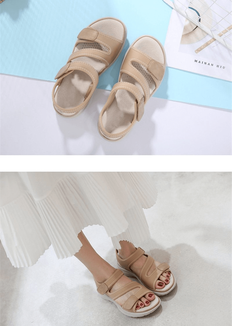 Sportliche, flexible Damen-Sandalen mit offenem Zehenbereich und Verschlüssen – SF0982 