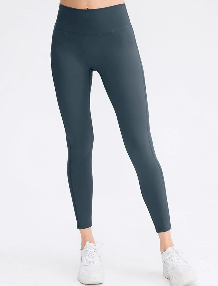 Sporty Seamless Women's High Waist Leggings - Full-Length Nylon Spandex Yoga Wear - SF0153
