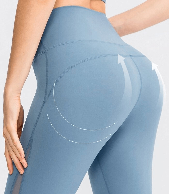 Sporty Seamless Women's Leggings with High Waist highlighting flexibility and comfort, ideal for yoga and active lifestyle.