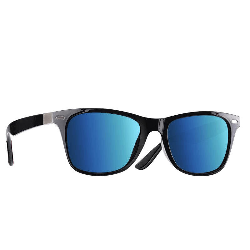 Square Style Ultralight Polarized Sunglasses SF0950 with blue mirrored lenses for men and women.