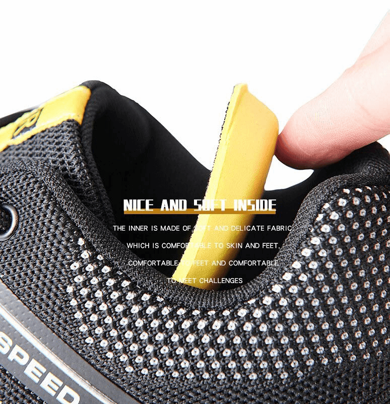 Close-up of Stylish Air Mesh Men's Gym Shoe showing soft inner lining and breathable mesh design.