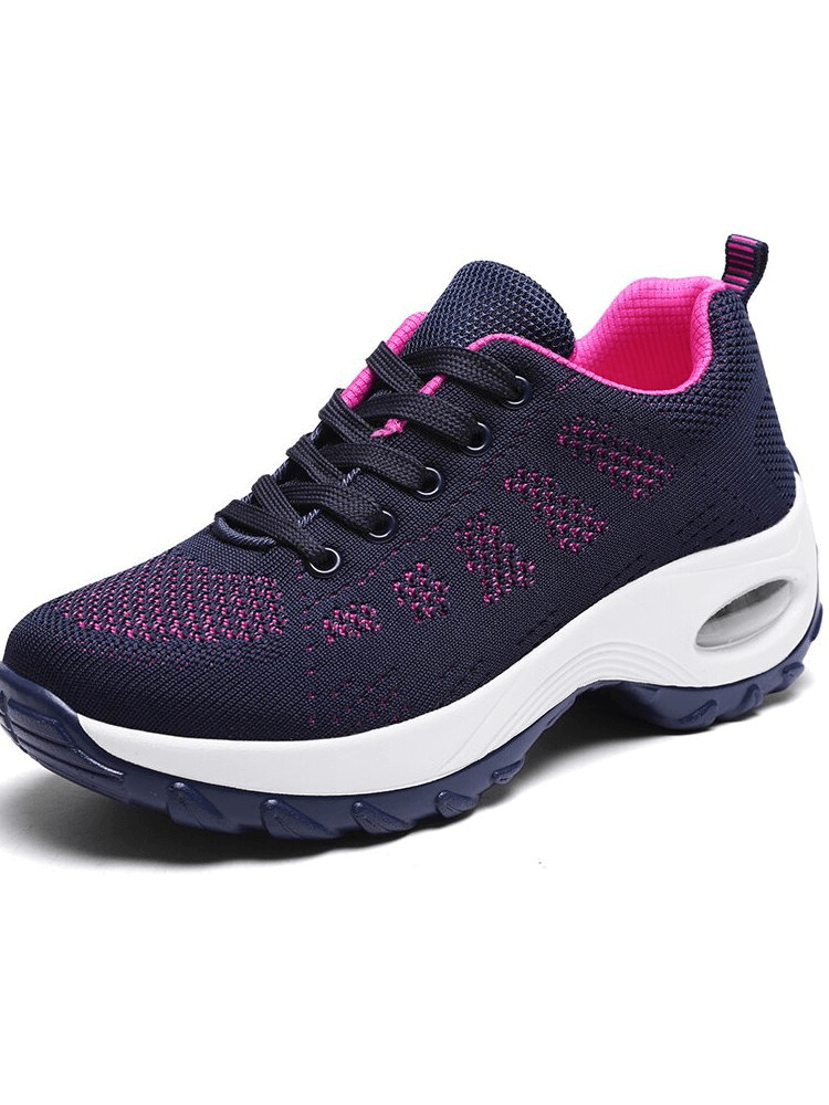 Stylish breathable women's sneakers SF0775 with mesh air upper, pink accents, and non-slip sole for active comfort and performance.