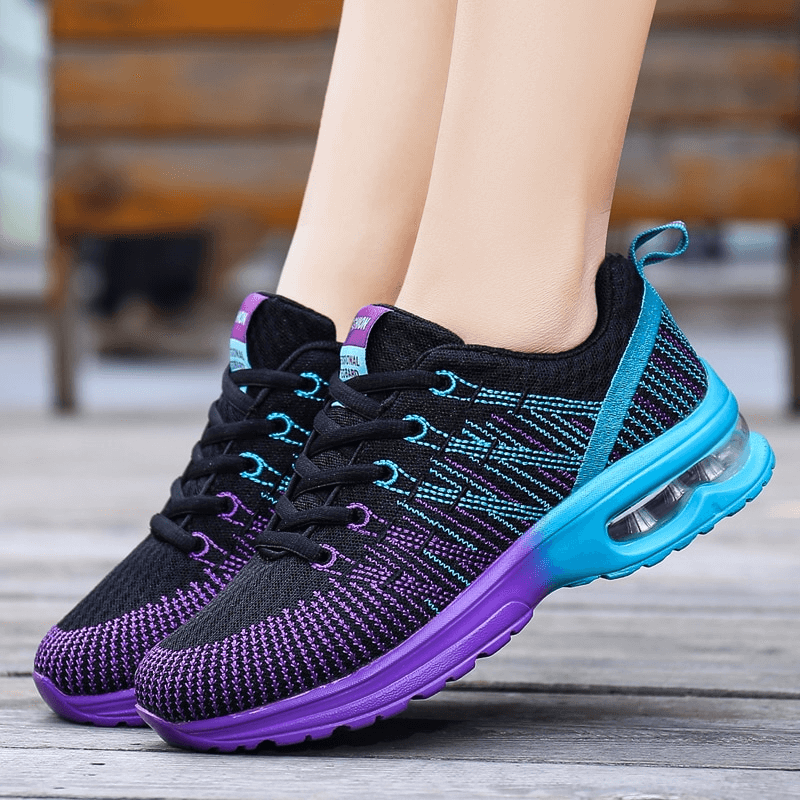 Stylish Bright Mesh Women's Sneakers SF0876 with breathable mesh and lightweight EVA sole, perfect for sports and casual wear.