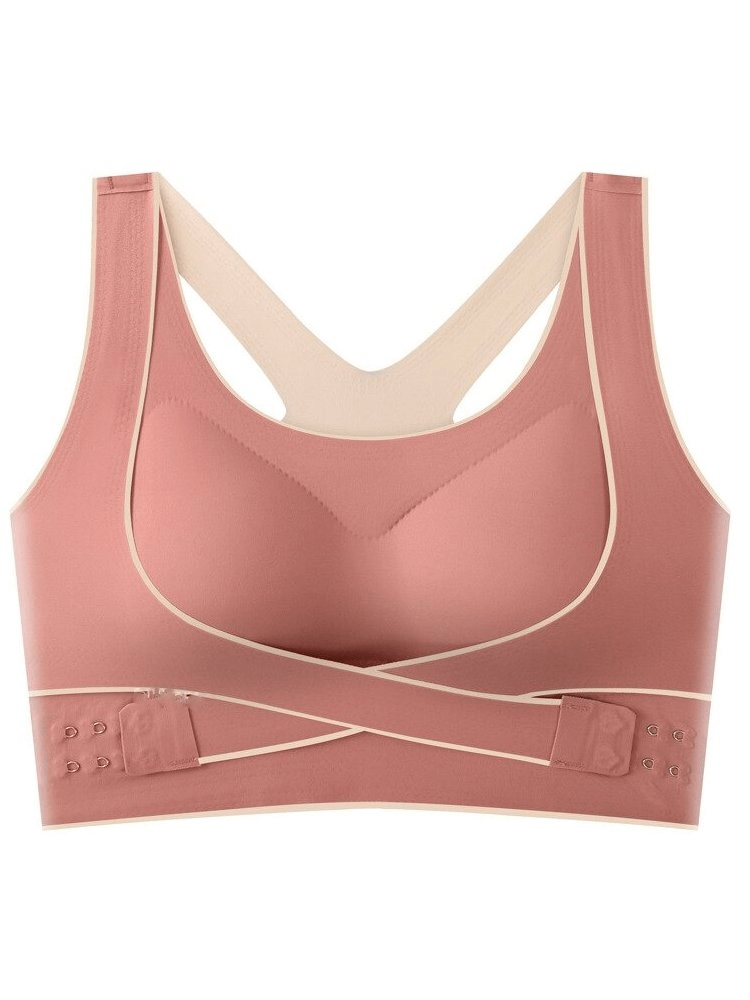 Stylish Elastic Cross Back Push Up Sports Bras For Women With Front Closure - SF0483