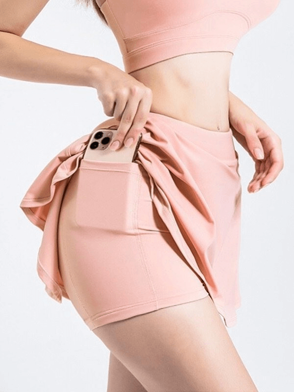Short-jupe de tennis élastique élégant pour femmes avec poche - SPF0187 