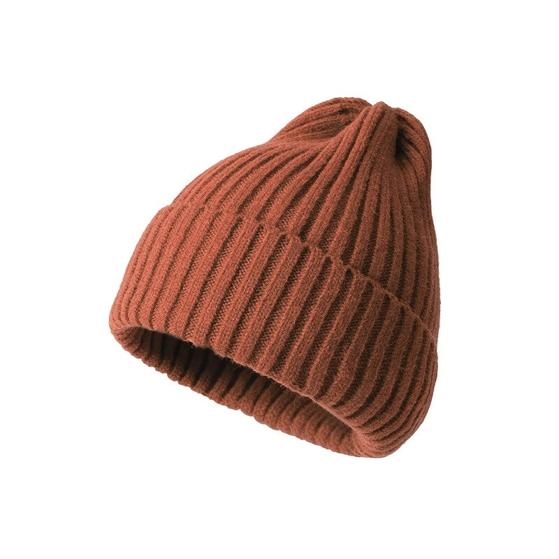 Stylish knitted plain women's hat, cozy acrylic-wool blend, solid pattern, casual style, adjustable fit for 48-54 cm head sizes.