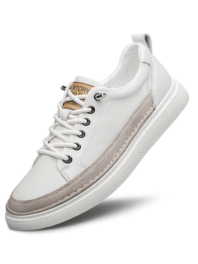 Stylish Leather Breathable Men's Sneakers SF1182 with lace-up closure and rubber sole, perfect for athletes and casual wearers.