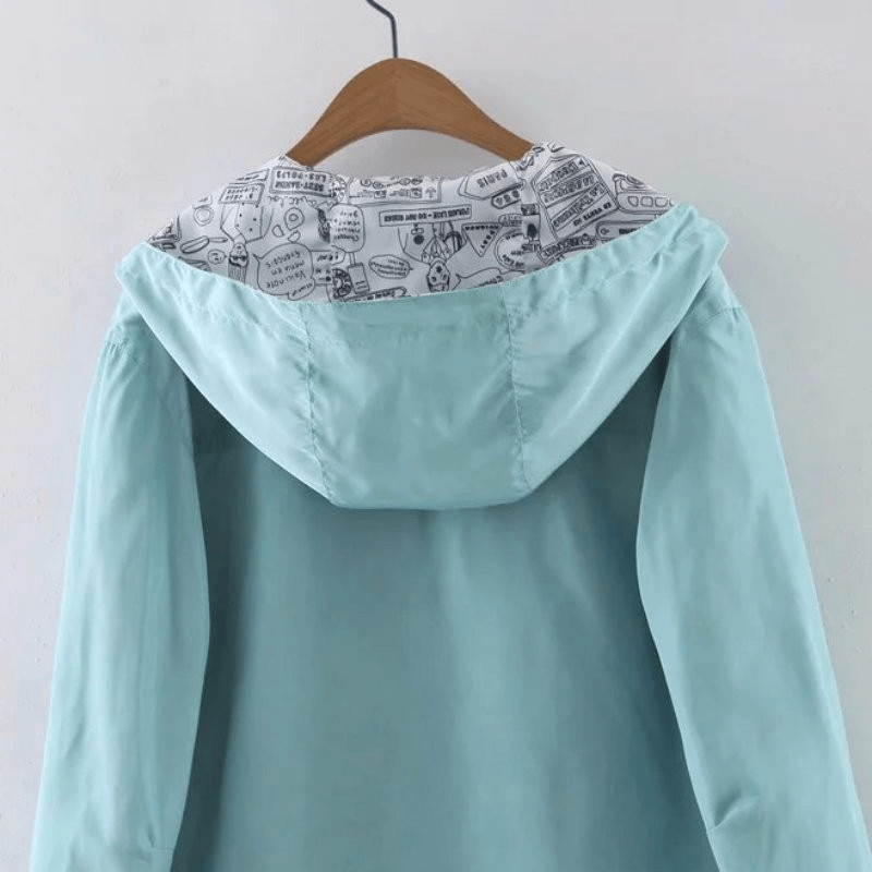 Stilvolle, leichte, wendbare Windjacke für Damen mit Kapuze und Taschen – SF0941 