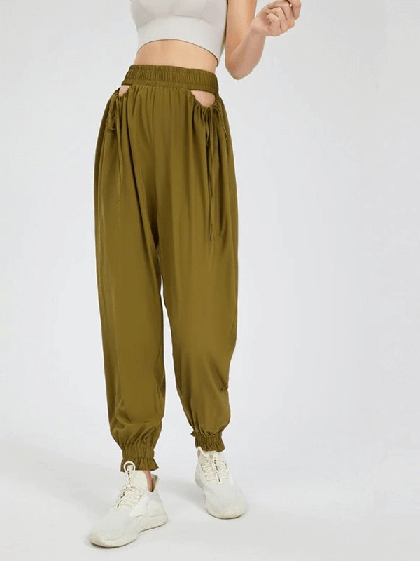 Stilvolle, lockere Damenhose mit hoher Taille und Bündchen – SF0220 