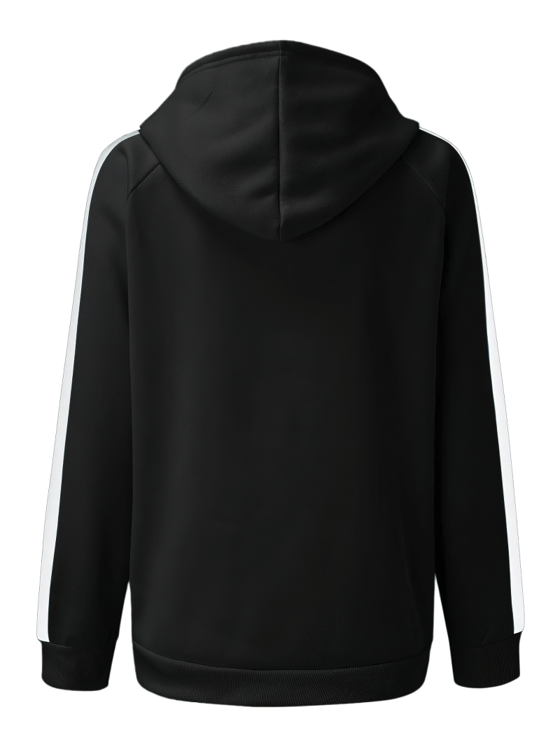 Stilvoller, lockerer Kapuzenpullover mit Reißverschluss für Damen / lässiges, übergroßes Kapuzen-Sweatshirt – SF0086