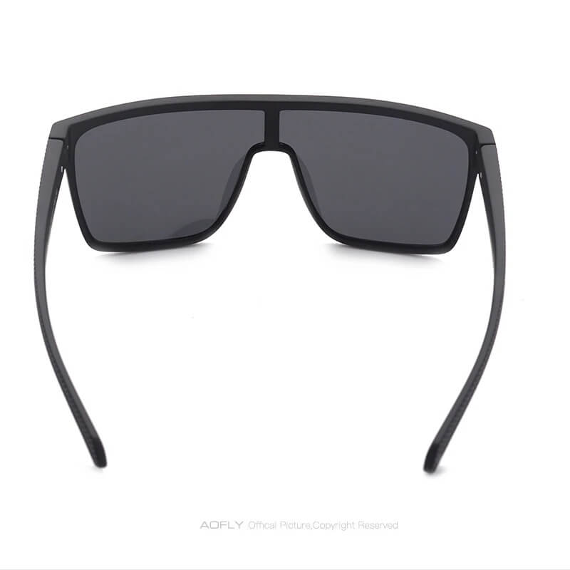 Stylish male oversized square sunglasses SF0660 with flexible frame, polarized TAC lenses, UV400 protection, unisex design.