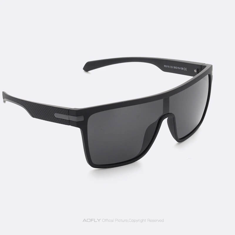 Stylish male oversized square sunglasses SF0660 with flexible frames and polarized lenses for UV400 protection, unisex design.
